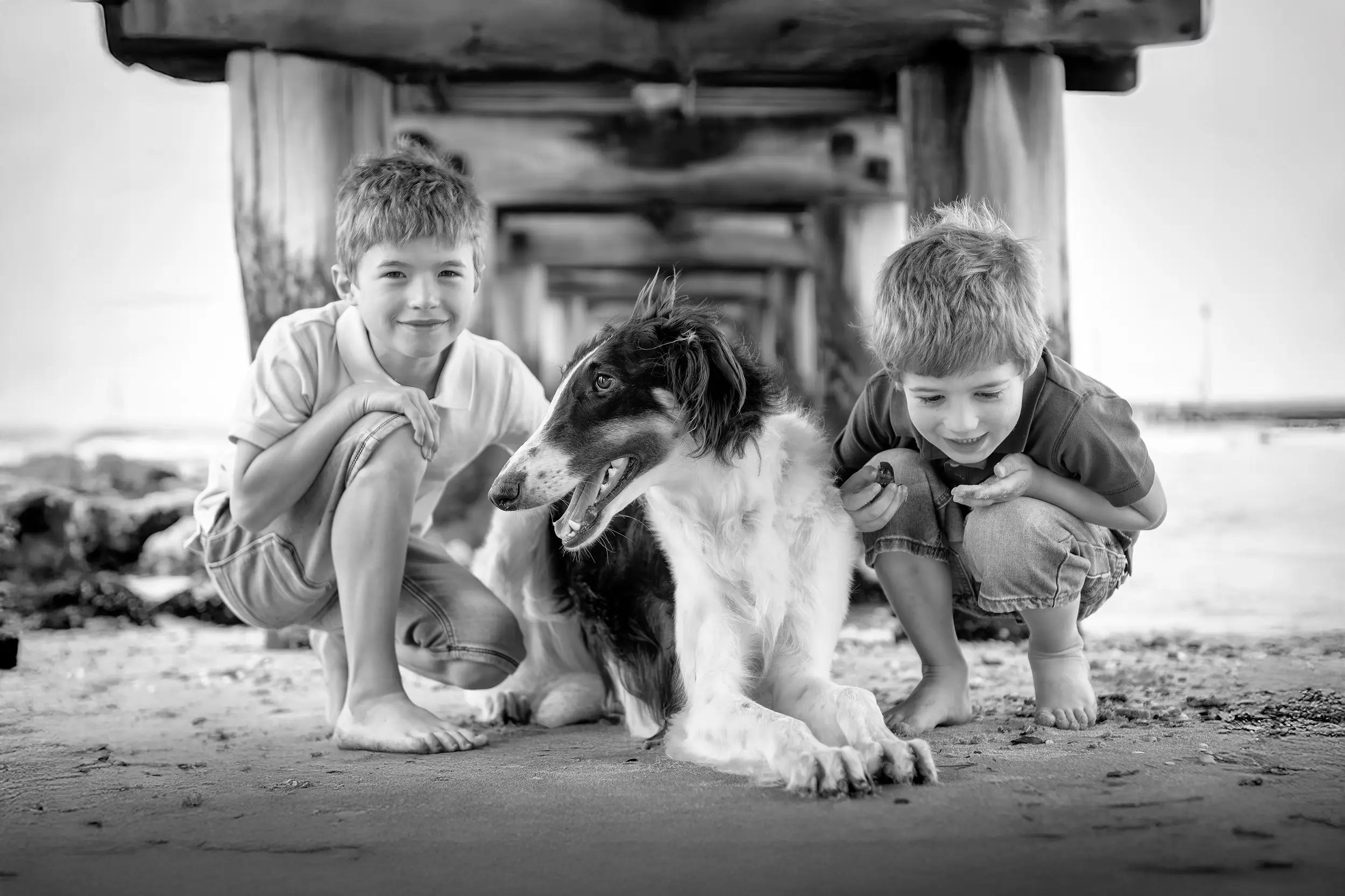 Black-and-white portrait of Luna photographed by Living Image Photography