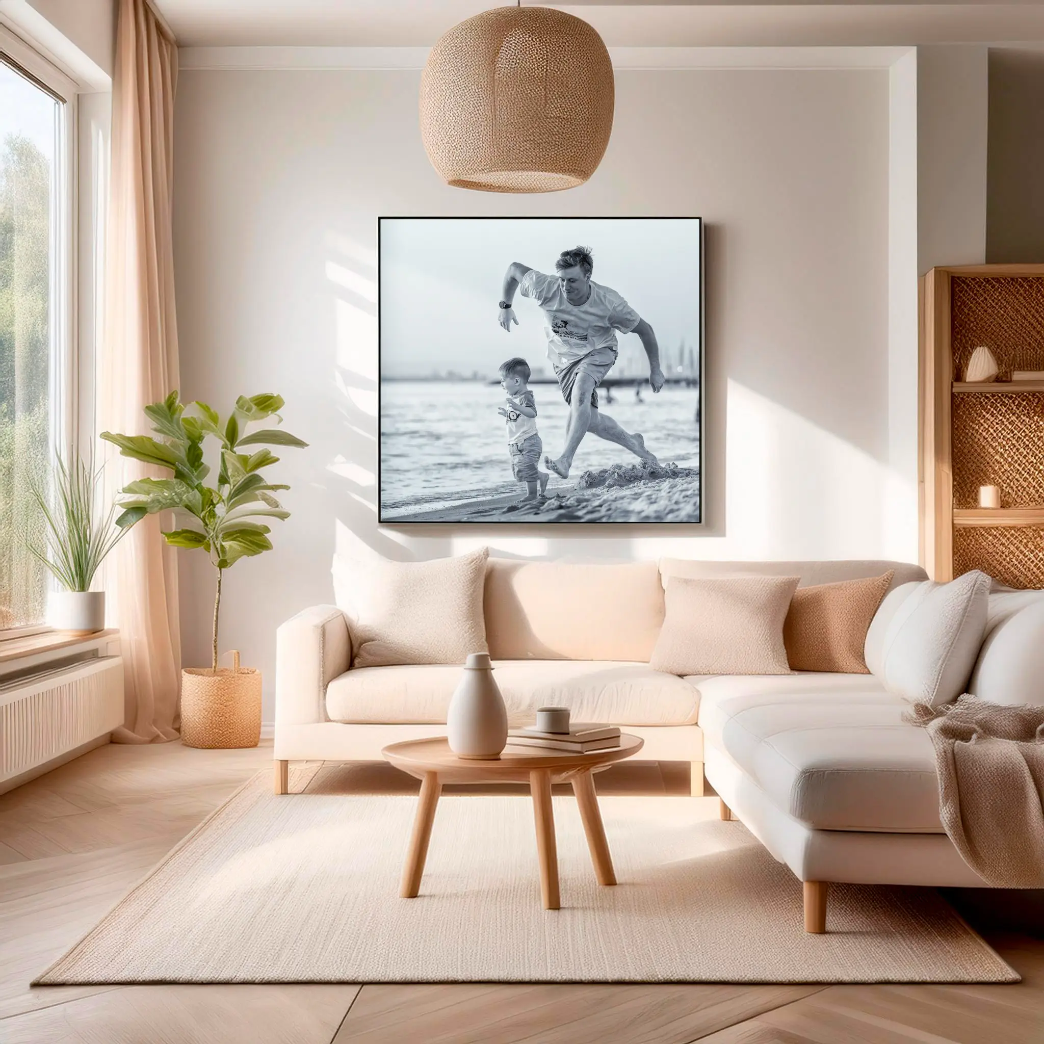 A finished framed portrait displayed as artwork in the home