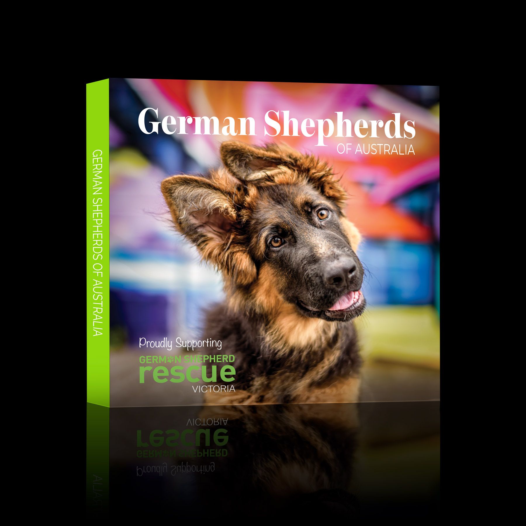 The cover of the German Shepherds of Australia coffee table book