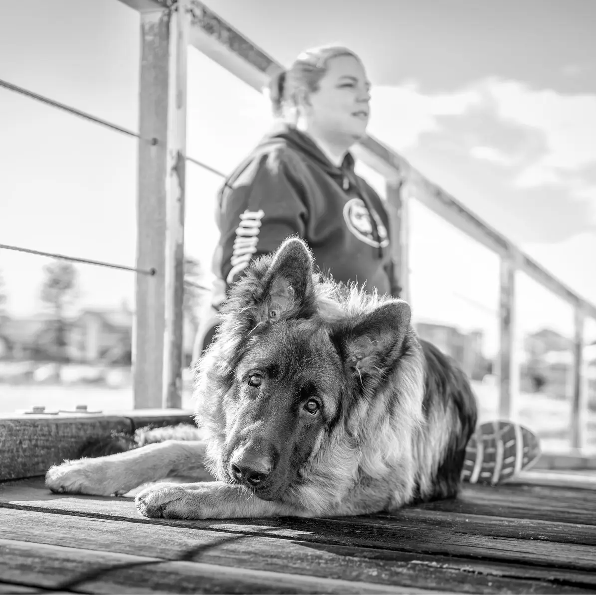 Black-and-white portrait of Kai from the Clifton family